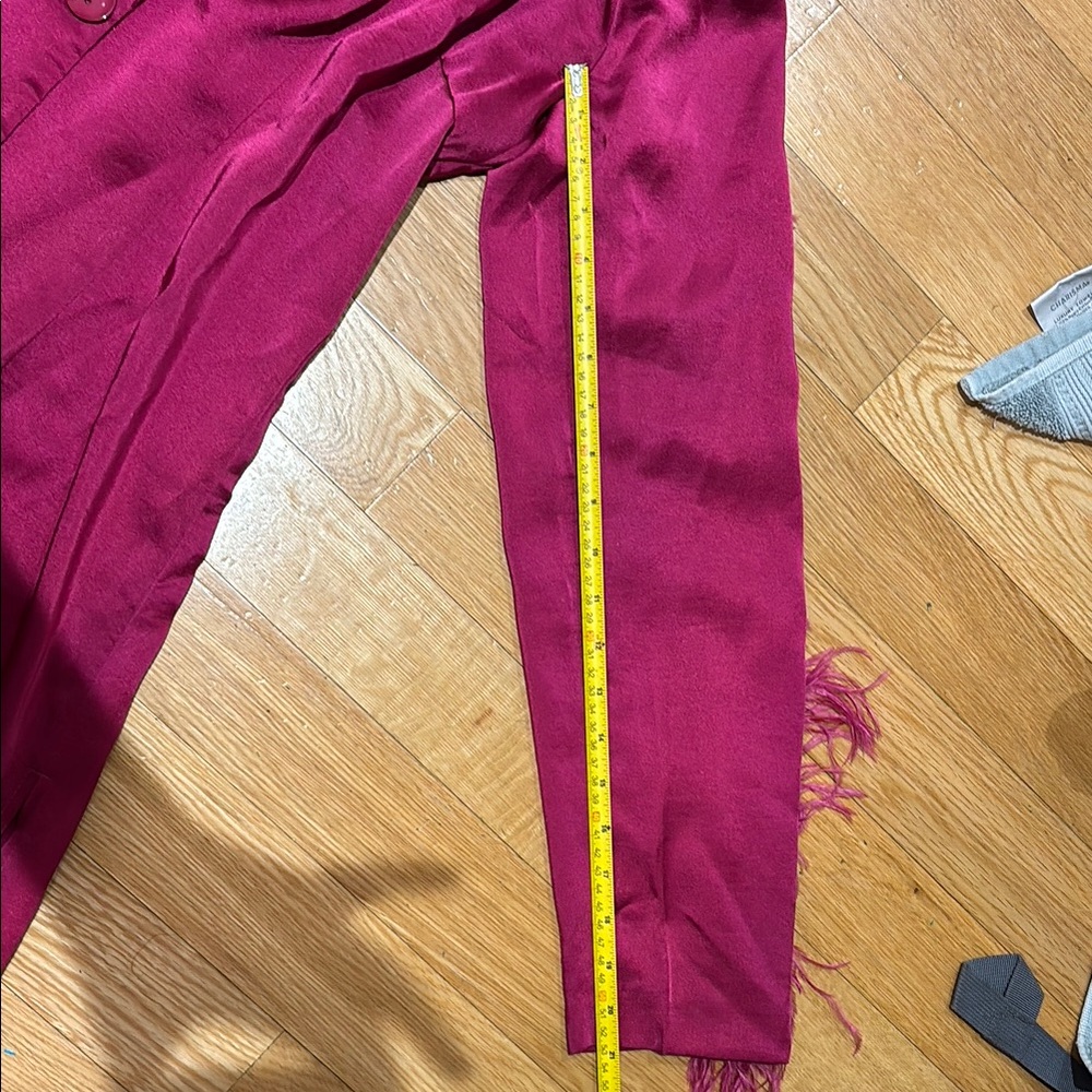 Chic Pink Button-Up Coat with Feather Detail - Picture 11 of 11